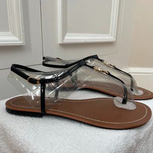 Ralph Lauren Black and Gold Aimon Womens Sandals Size 6